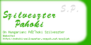 szilveszter pahoki business card